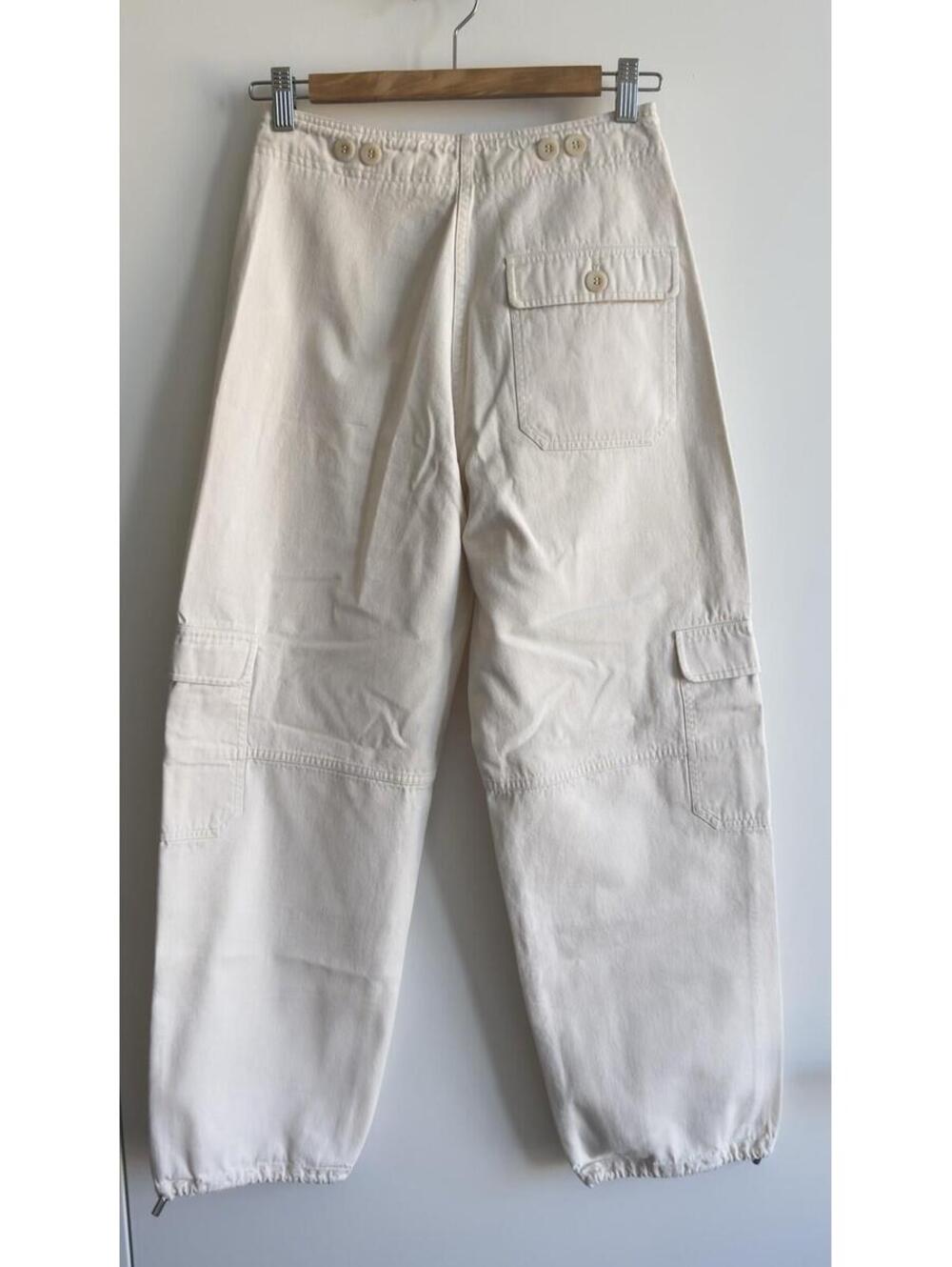 Toteme Cream Utility Drawstring Jogger Pants - Picture 8 of 9